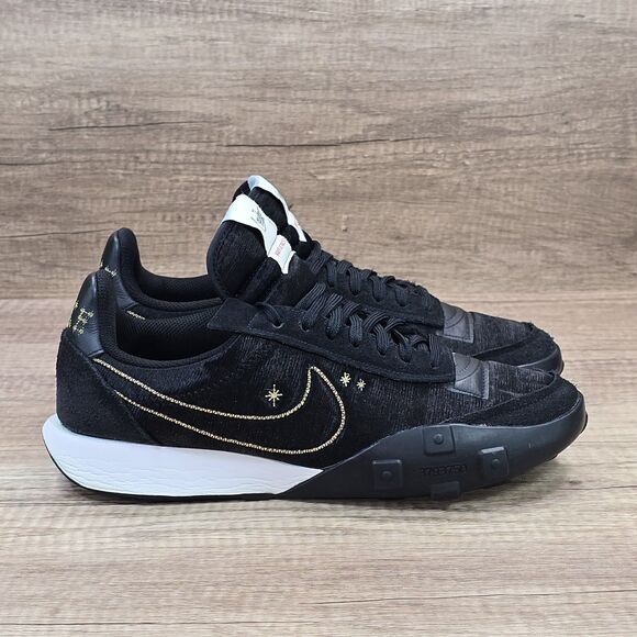 Nike Waffle Racer 2X Women's Size 11 Black Gold Sneakers (DD9675-001) - Picture 1 of 9